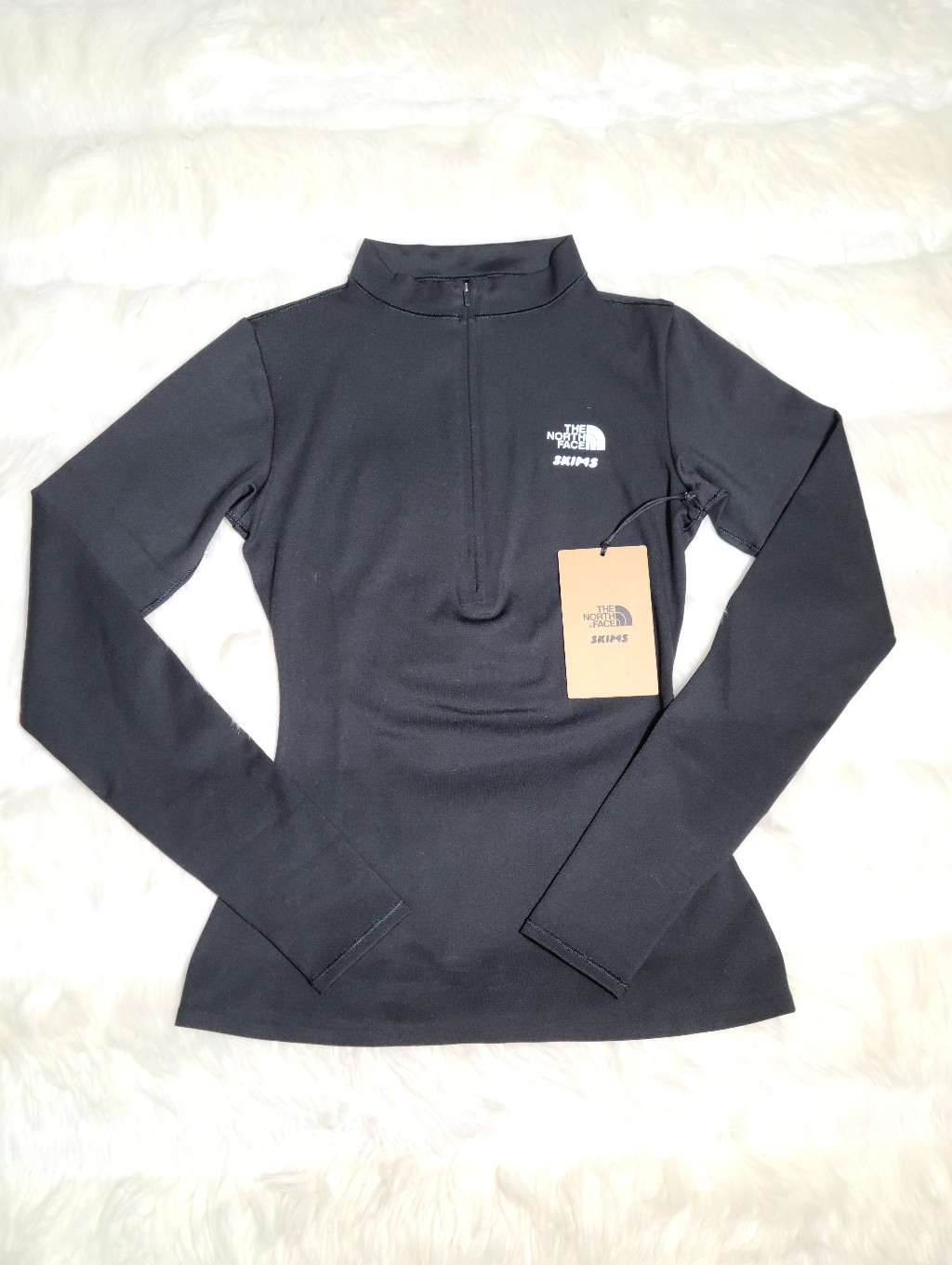 The North Face Tnf X Skims Refina Longsleeve Top Black Onyx Women Small New